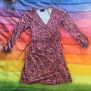 Maternity Long Sleeve Wrap Midi Dress